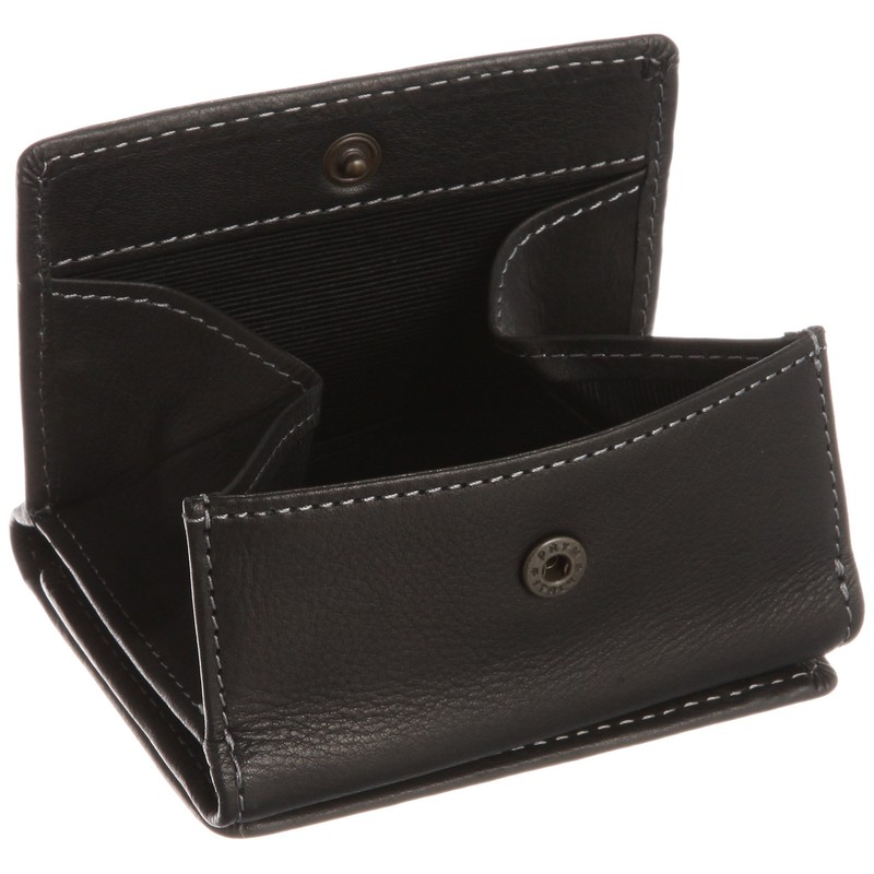Kanazaichi Kyurokuichi Vegetable Leather Trifold Wallet, Unisex, Black