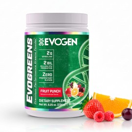 Evogen Evogreens | Superalimento verde de alto rendimiento, espirulina, granada, probióticos, cal, 30 porciones, perforadora de frutas