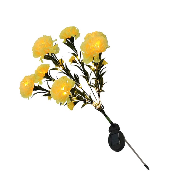 Solar Flower Lights LED Carnation Shaped Waterproof Decorative Light for