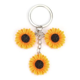 Cute Flower Keyring, Sunflower Keyring for Women, Beautiful Sunflower Gift, Gift for Mother, Daughter and Friends, Birthday, Mother's Day Gift, Handbag Pendant, Silver1