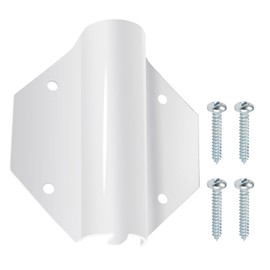 XJJ Side Mount Flag Holder Accepts a 1" Pole: White Powder Coated Steel Side Mount Wall Mount Bracket with Screws