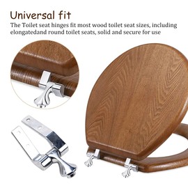 ZORZA 1Set Zinc Alloy Heavy Duty Toilet Seat Hinges Replacement Kit with Bolts Screws and Nuts Easy Installation Universal Toilet Seat Hardware