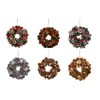 Christmas Hanging Wreath Festive Pine Cone Display Gold Frosting 30cm