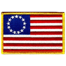 American Flag Embroidered Patch Betsy Ross 13-Stars Iron-On USA United States