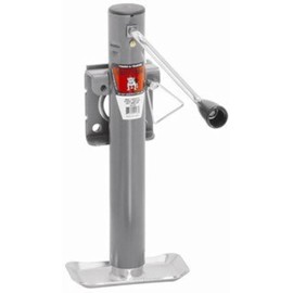 Bulldog 151109 Gray Universal 10” Sidewind Travel Round Jack with Base (2000 lbs. Lift Capacity)
