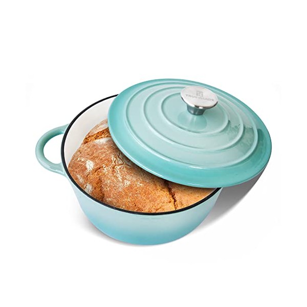Trustmade 4.5 QT Enameled Cast Iron Covered Dutch Oven, Non-Stick