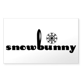 CafePress Snowbunny Rectangle Sticker Rectangle Bumper Sticker Car Decal
