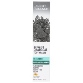 Desert Essence, Activated Charcoal Toothpaste, Fresh Mint, 6.25 oz (Pack of 3)