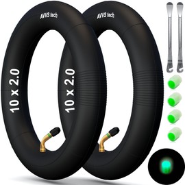 10x2 54-152 Pushchair Inner Tube 10 Inch 10 x 2/2.25 with Angle Valve 45° Including 2 Mounting Levers | Pack of 2 | for Pram Tyres 10 Inch 10 x 2.0 54-152