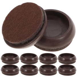 WOONEKY 10Pcs Non-Slip Furniture Coaster Caster Cup with Felt Pads Floor Protector for Rolling Chairs Sofas Desks and Tables Wheel Stopper for Scratch Prevention