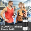 BNCWCQZ Small Glass Shaker Bottle, 2 Pack 16oz BPA Free