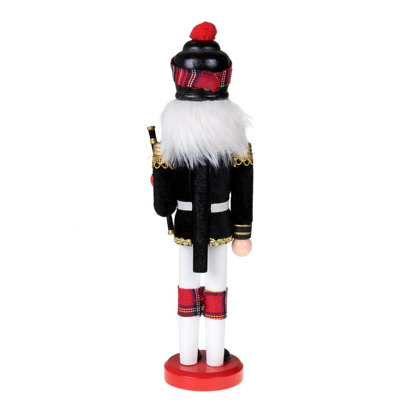 Clever Creations Platinum Scottish Bagpiper 14 Inch Traditional Wooden Nutcracker,
