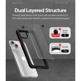 GOOSPERY Z Bumper Crossbody Compatible with Case [Strap Included] Shock Absorbing Dual Layer Structure TPU Edge Crystal Clear PC Cover with Shoulder Strap Outdoor Design, Black PL