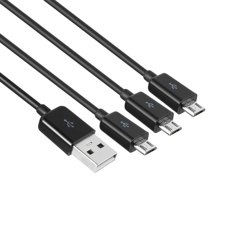 Herfair Micro USB Splitter - 3FT USB Adapter Cord, 480Mbps