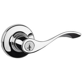 Kwikset 405BL-S Balboa Reversible Keyed Entry Door Leverset with SmartKey - Polished Chrome