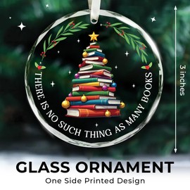 NewEleven Book Lovers Gifts - Book Ornaments for Christmas Tree, Book Lover Christmas Ornaments - Gifts for Book Lovers - Book Ornament, Book Lover Ornament, Librarian Ornament - Christmas Ornaments