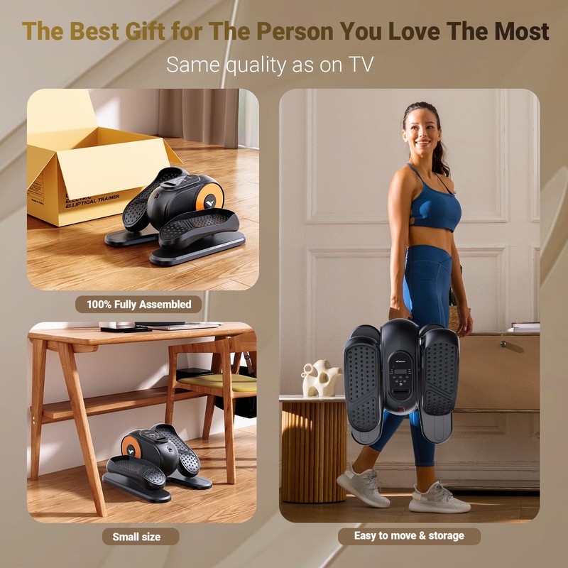 MERACH Under Desk Elliptical Machine, Ellipse Leg Exerciser as Seen