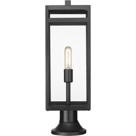 Z-Lite 596PHBR-553PM-BK Nuri Outdoor Post, 1-Light 100 Watts, Black
