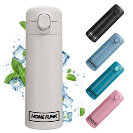 HOMEFUNK Insulated Stainless Steel Water Bottle Flask for Hot and Cold Drinks Coffee and Baby Bottles Hot Water Flask Thermal Flask 420ML (Sky White)