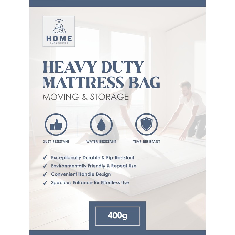 Mattress Cover for Moving and Storage - 400g Heavy Duty,