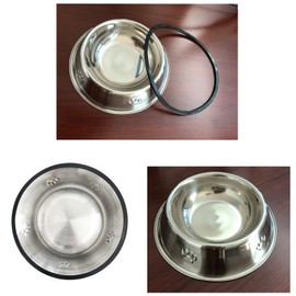 SUOXU Stainless Steel Dog Bowls,Cat Feeding Bowls,Kitten Plate Bowls With Non-slip Rubber Bases, Small Pet Feeder Bowls And Water Bowls,Pack of 2