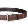 Dickies Men's Leather Canvas Inlay Belt, Brown, Medium