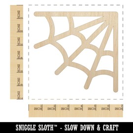 Corner Spider Web Unfinished Wood Shape Piece Cutout for DIY Craft Projects - 1/4 Inch Thick - 6.25 Inch Size