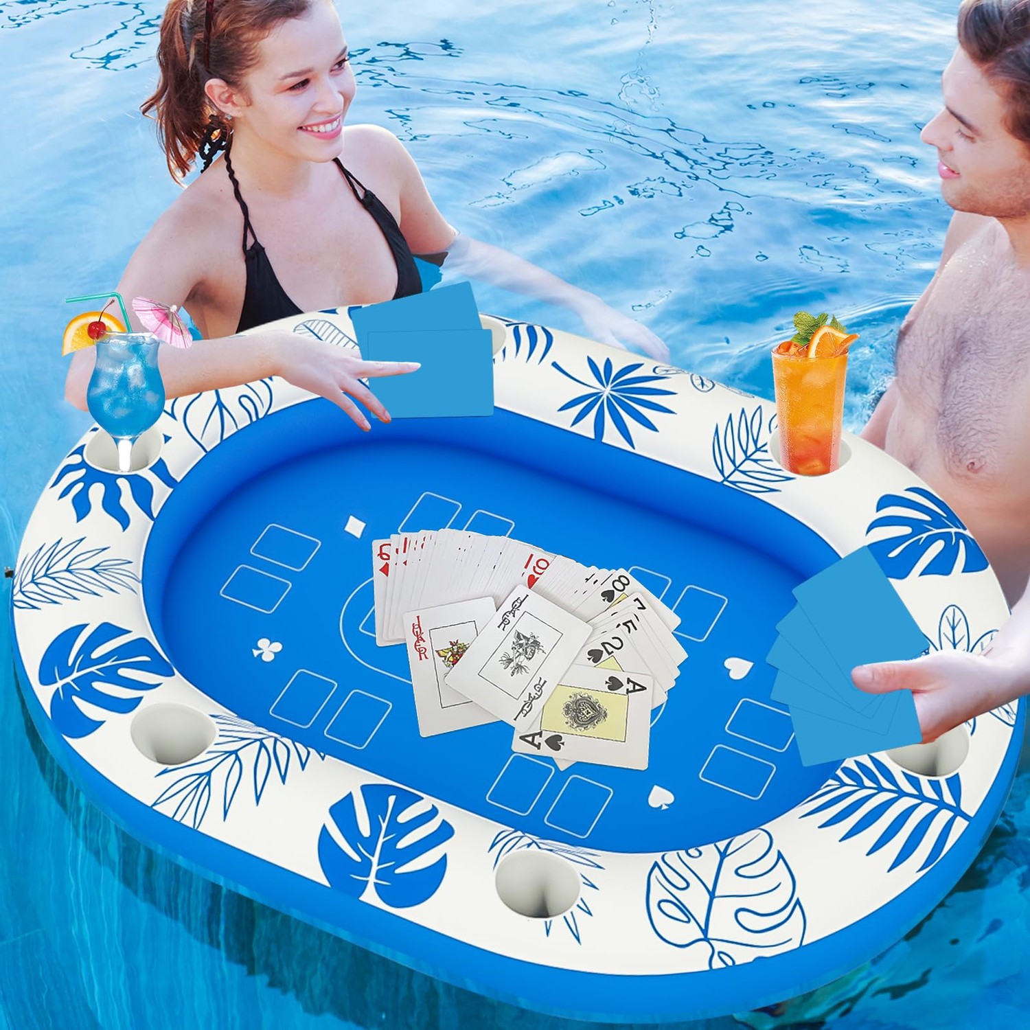 Extra Large Floating Games Table with Waterproof Playing Cards ...
