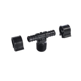 PEXLOCK 30822 Male Tee, 1/2" x 1/2" MPT, Black