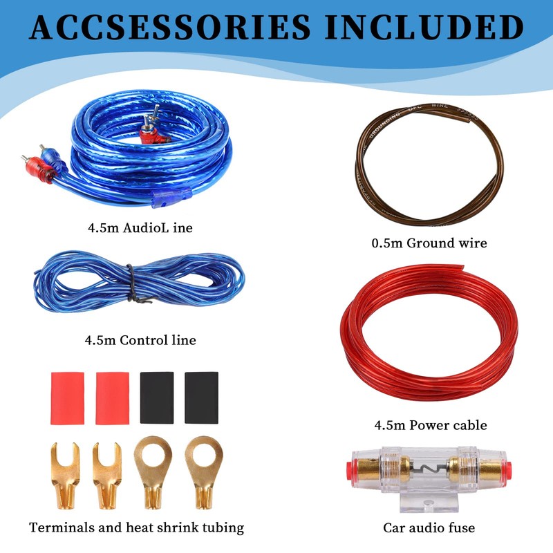 Amplifier Cable Set, Connection Set, Car Amplifier Cable Set, Subwoofer