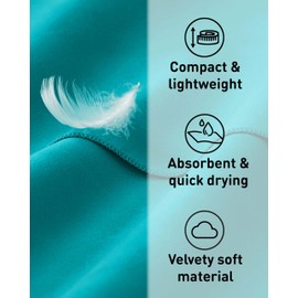 Fit-Flip Swimming towel - fast drying microfibre beach towel - ultra absorbent thin towels for travel, beach & gym - lightweight camping towel (1x 80x40cm, Petrol Blue)