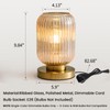 Mid Century Modern Table Lamp: Vintage Amber Ribbed Glass Globe
