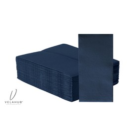 VelaHub Soft Point 50 Napkins, 1/8 Fold, High-Quality Disposable Napkins, 39 x 38 cm, Dark Blue