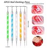 FULINJOY 5PCS Dotting Pens with 3 PCS Nail Painting Brushes,