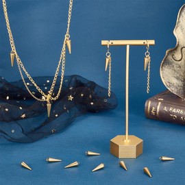 UNICRAFTALE Stainless Steel Punk Style Cone Charms for DIY Jewellery Making, Stainless Steel