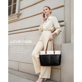 LOVEVOOK Laptop Tote Bag for Women, 15.6 inch Laptop Work Bags for Teacher/Nurse Large Computer Bag for Office, Briefcase Handbag with Cup Holder