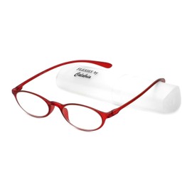 Calabria 719 Flexie Oval Flexible Reading Glasses +1.00 Red Men Women Trendy Bendable Readers Lightweight TR90 Frame Durable