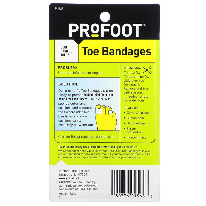 ProFoot Toe Bandages One Size 3 Each (Pack of 4)