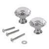 Mtsooning 2PCS Diamond Glass Knob, 30mm/1.18" Clear Shaped Crystal Pull