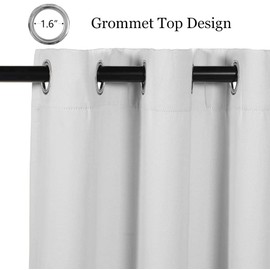 MYSKY HOME Blackout Window Curtain Grommet Top Thermal Insulated Window Treatment for Living Room Bedroom 1 Panel, W42 x L72, Greyish White