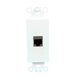 BOPLAT 1 Port Cat7 Ethernet Decora Insert Wall Plate - Cat 7 RJ45 Keystone Jack Decora Style Insert for CAT8/CAT7/CAT6 Cables - White
