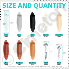 Cimeton 360Pcs Plastic Pocket Hole Plugs Assortment Kits Included 160PCS Multicolor Slant Hole Caps 200pcs Pocket Hole Screws for Pocket Hole Jig Wood Working Tool Accessories