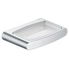 KEUCO Seifenablage aus Metall Chrom glänzend mit Echtkristall-Schale, Kristall-Glas klar,