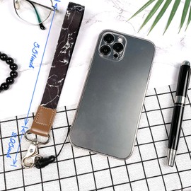 Wristlet Keychain for Women and Men，Key Chain Holder，Wrist Lanyard for Keys（Black Marble 2）