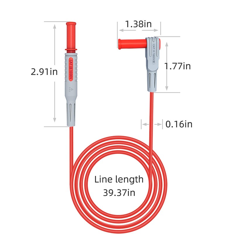Goupchn 2PCS Multimeter Test Leads 4mm Banana Plug Male to