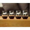 Moose Silhouette - Stemless Wine Glasses - Set of 4