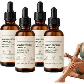 Aceite corporal antiedad, aceite corporal con complejo multipéptido para reafirmar la piel, 60ml Ac/eite corpo/ral reafirmante multipéptido de rápida absorción, ligero y de rápida absorción (4 PCS)