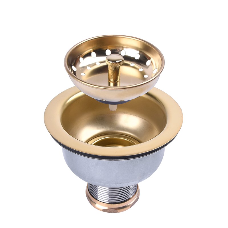 VARNAHOME 3-1/2 Deep Cup Kitchen Sink Drain Assembly, 304 Stainless