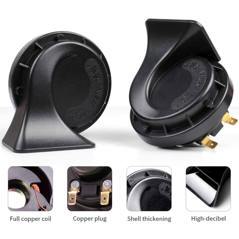 FARBIN Waterproof Air Horn 12V Car Horn Loud Dual-Tone Electric