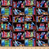 Timeless Treasures School Days Messy Bookshelves Multi, Quilting Fabric by